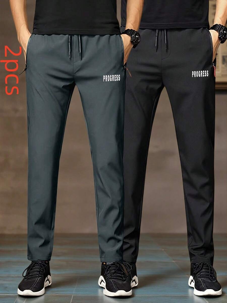 Manfinity Homme Men's Letter Print Drawstring Pocket Casual Pants, Versatile Men Pants Casual Casual Men Pants Men Clothing Men Pants Pants For Men Men Pants Men Clothes Men Pants Men S Joggers Men Sets Pants