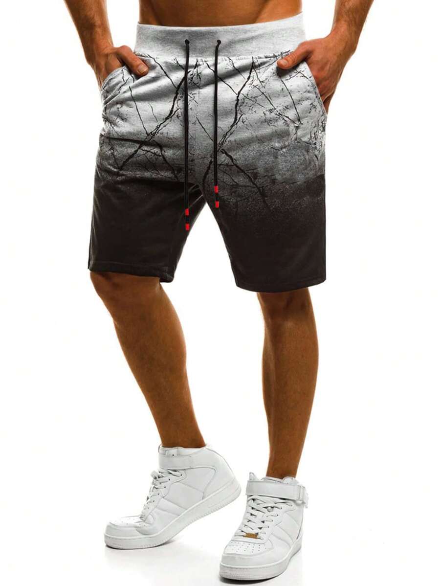 Manfinity LEGND Pantaloncini casual da uomo con vita con coulisse, tasche inclinate, stampa grafica, ideali per uscire, adatti come regalo per il marito o il fidanzato