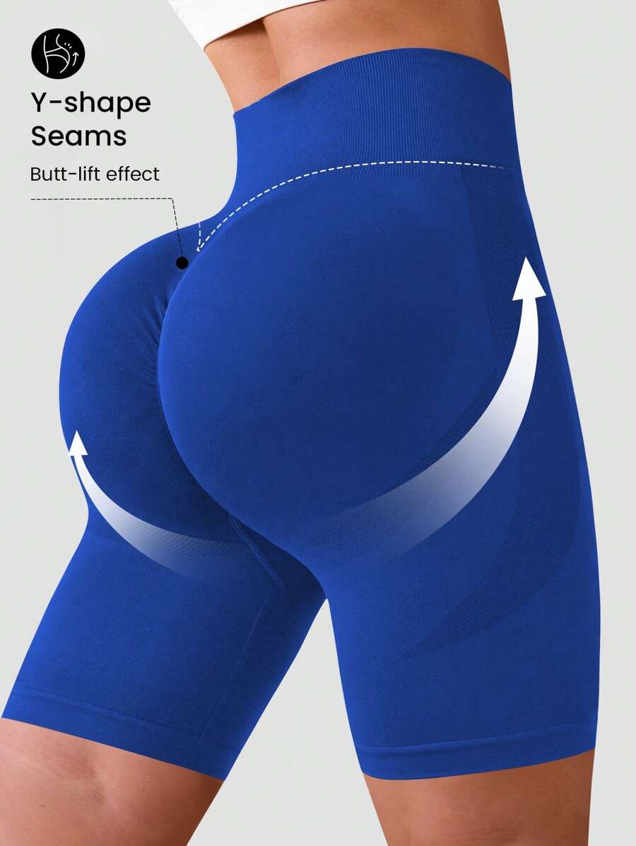 Core Rhythm Damen Einfarbige hohe Taille Alltagsaktivbekleidung nahtlose Shorts