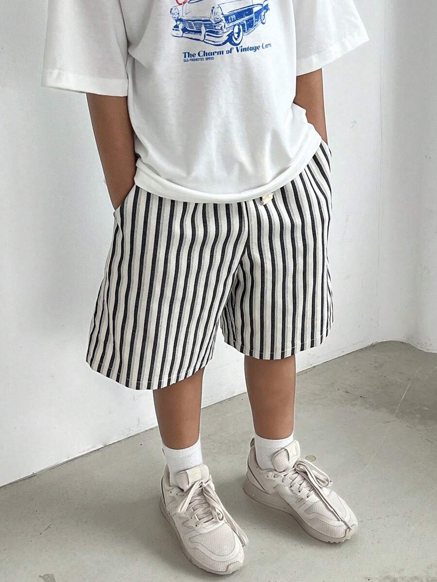 Hapijoa Pantalones anchos y sueltos a rayas de verano para niños preadolescentes, ropa de vuelta al colegio