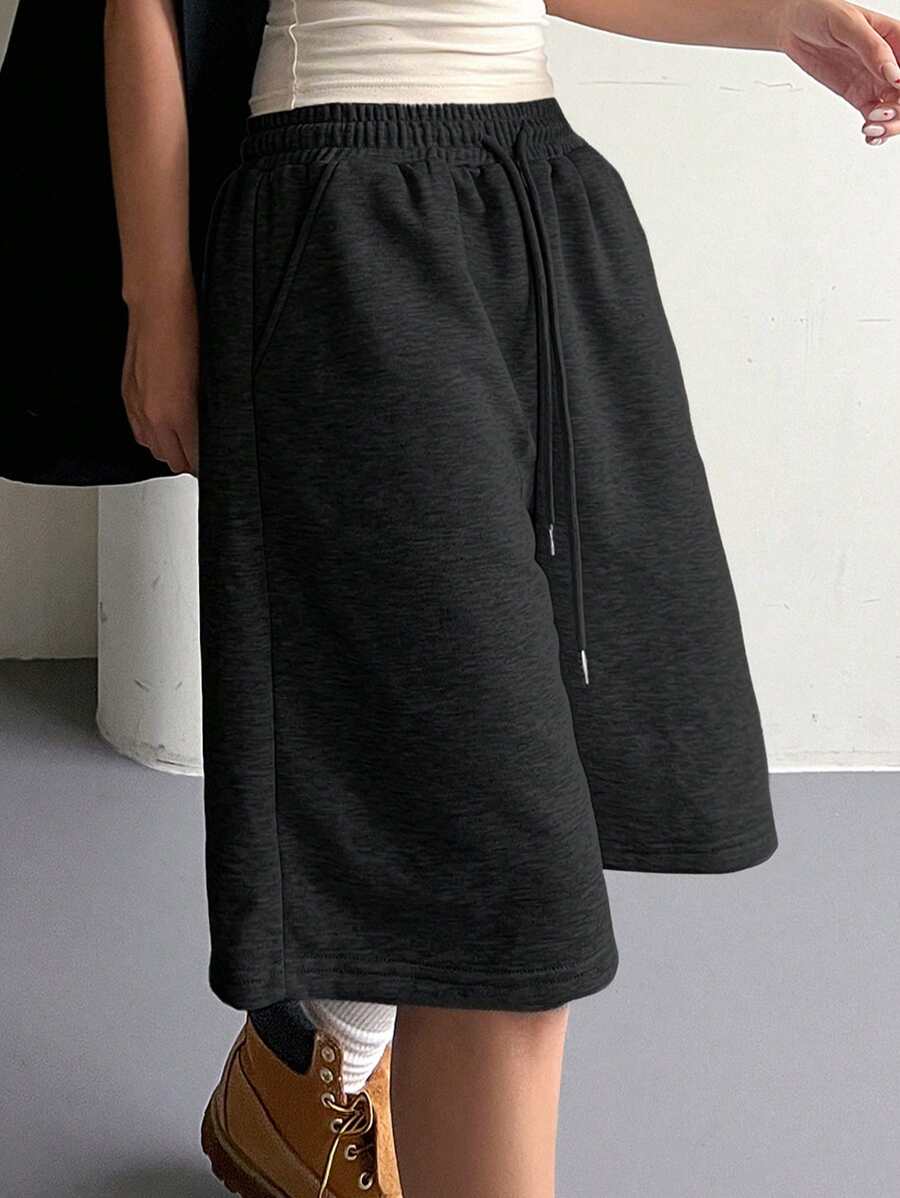 DAZY Pantalones cortos informales y versátiles para mujer con cintura ajustable con cordón