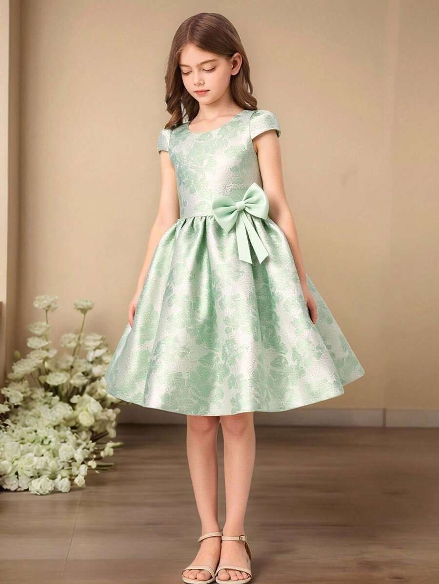 Vestido corto de princesa rosa para niñas, vestido de lujo para presentaciones de piano/orquesta/violín, vestido de cóctel dulce para niños