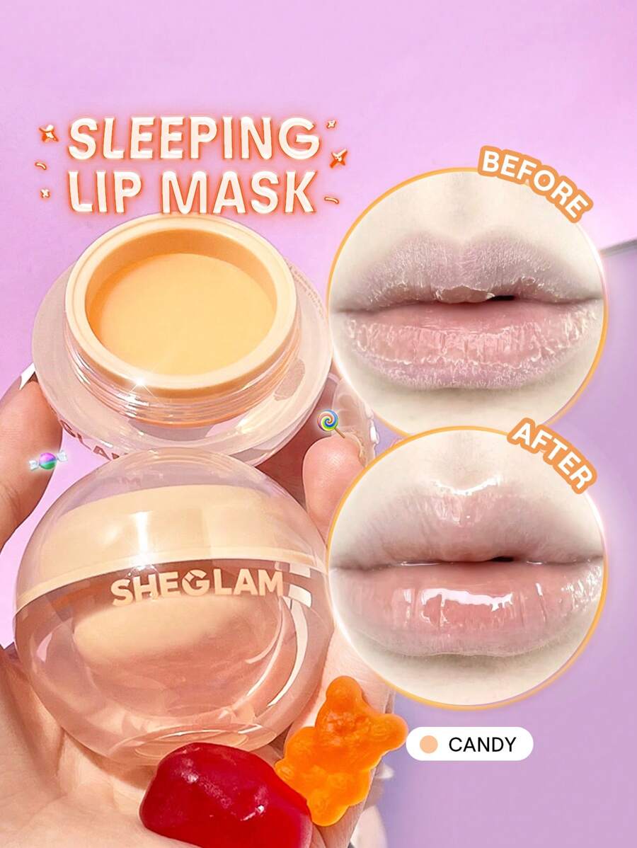 SHEGLAM Sweet Dreamz Lip Sleeping Mask-Candy Graduation Birthday Holiday Summer Fall Autumn Y2K Fancy Fashion Women Makeup Cosmetic Party Beach Travel Camping Outdoors School Campus Trip Festivals Decor Gift Present Rose Girl Cosplay Best Color Charm Vibe