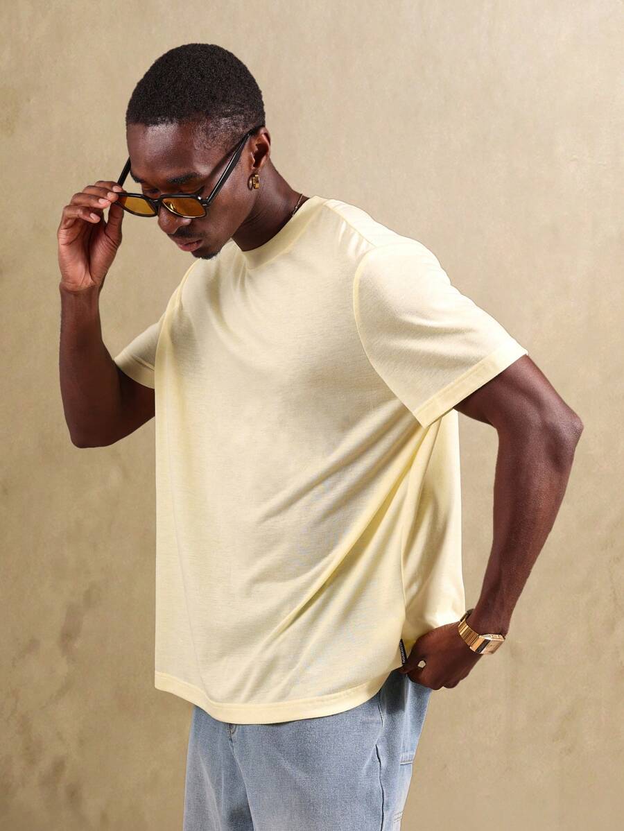 SUMWON Essential Slim Fit Short Sleeve Tee Premium Quality Breathable Summer Casual Athletic Basic Workout Loungewear Minimalist Athleisure Gym Top