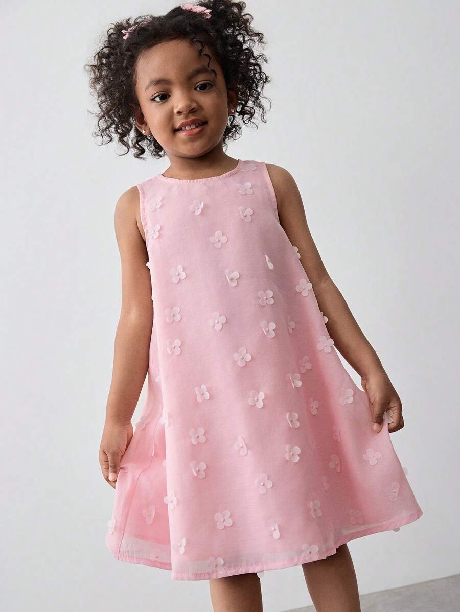 Maija Kids Maija Kids Vestido de niña con top holgado sin mangas y falda de volantes