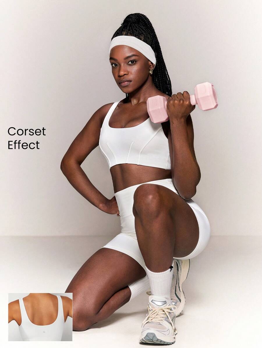 GLOWMODE FeatherFit™ Glow Figure Corset-Effect Sports Bra