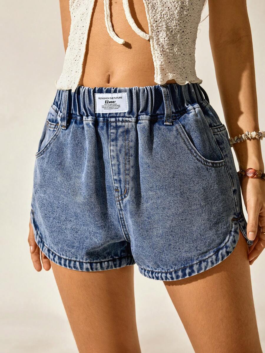 Easelle Shorts vaqueros casuales de mujer, estilo retro para vacaciones y uso al aire libre