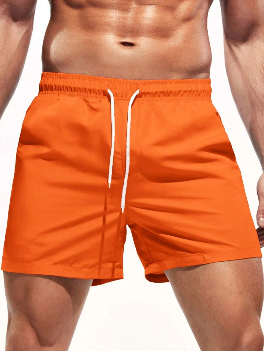 SHEIN Pantalones cortos casuales con cordón en la cintura para adolescentes, adecuados para nadar, hacer deporte, la calle, punk, rock, escuela, uso diario, fiestas, festivales de música, primavera/verano
