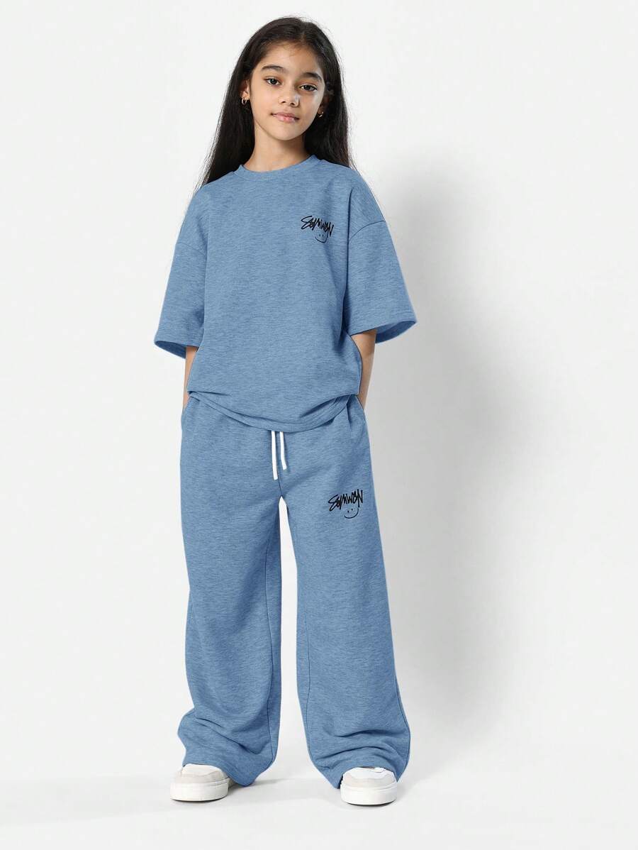 SUMWON Mädchen Co-Ord Jogginghose aus Streetwear, bequeme Freizeitkleidung, Sportlich Lässig Outfit für die Schule und Alltag