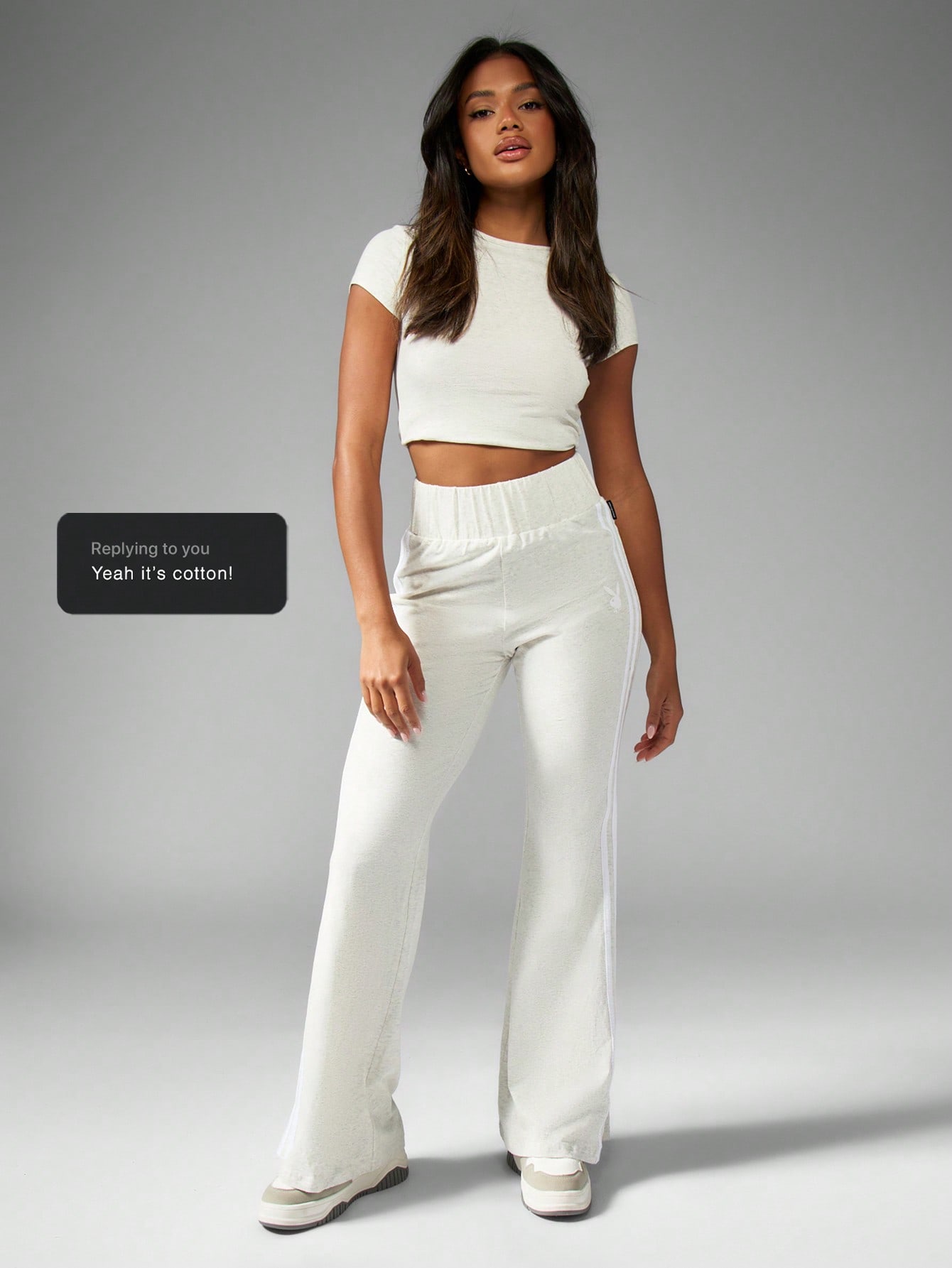 Missguided x Playboy サイドストライプ入りストレッチフレア