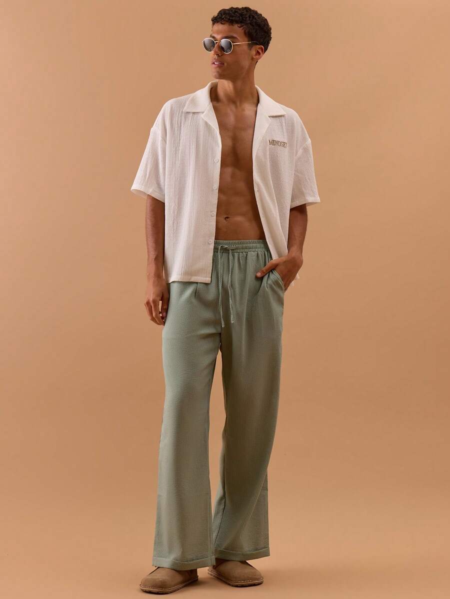 Musero Pantalones con pierna ancha y vuelta, con cintura con lazo, para primavera, verano, días festivos, vacaciones