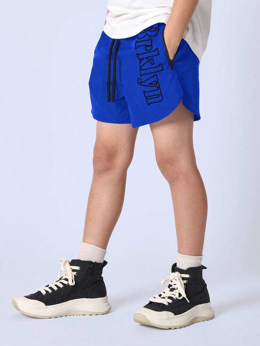 SUMWON Shorts deportivos casuales de Brooklyn, ropa activa de nylon elástica en la cintura para gimnasio, correr, caminar y usar en casa durante el verano