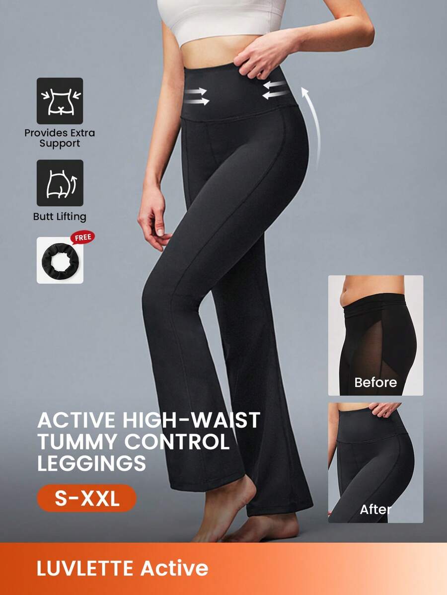 LUVLETTE Damen Schwarze Lässig Schlaghose Yoga Hose Hoher Taille Yoga Hose Schlaghose Arbeitskleidung Hose Fitness Aktiv Hose Sport Gym Hose