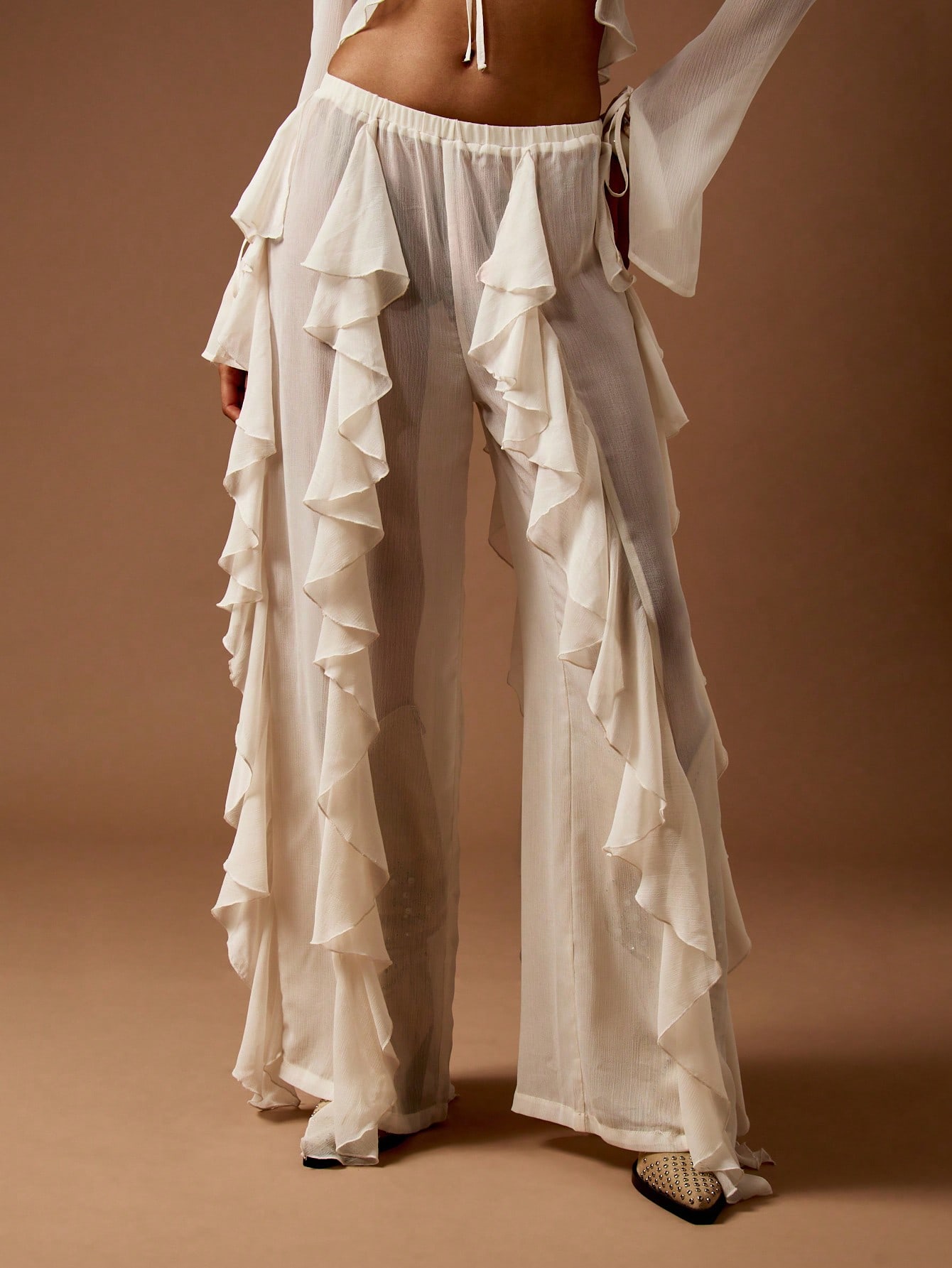 パンツ Eaphi RUFFLE ASYMMETRY PANTS 174772043885fee919a75149c69379