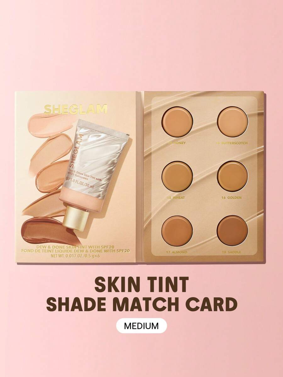 SHEGLAM Dew & Done Skin Tint With Spf20 Sample-Medium Graduation Birthday Holiday Summer Fall Autumn Y2K Fancy Fashion Women Makeup Cosmetic Party Beach Travel Camping Outdoors School Campus Trip Festivals Decor Gift Present Rose Girl Cosplay Best Color Charm Vibe