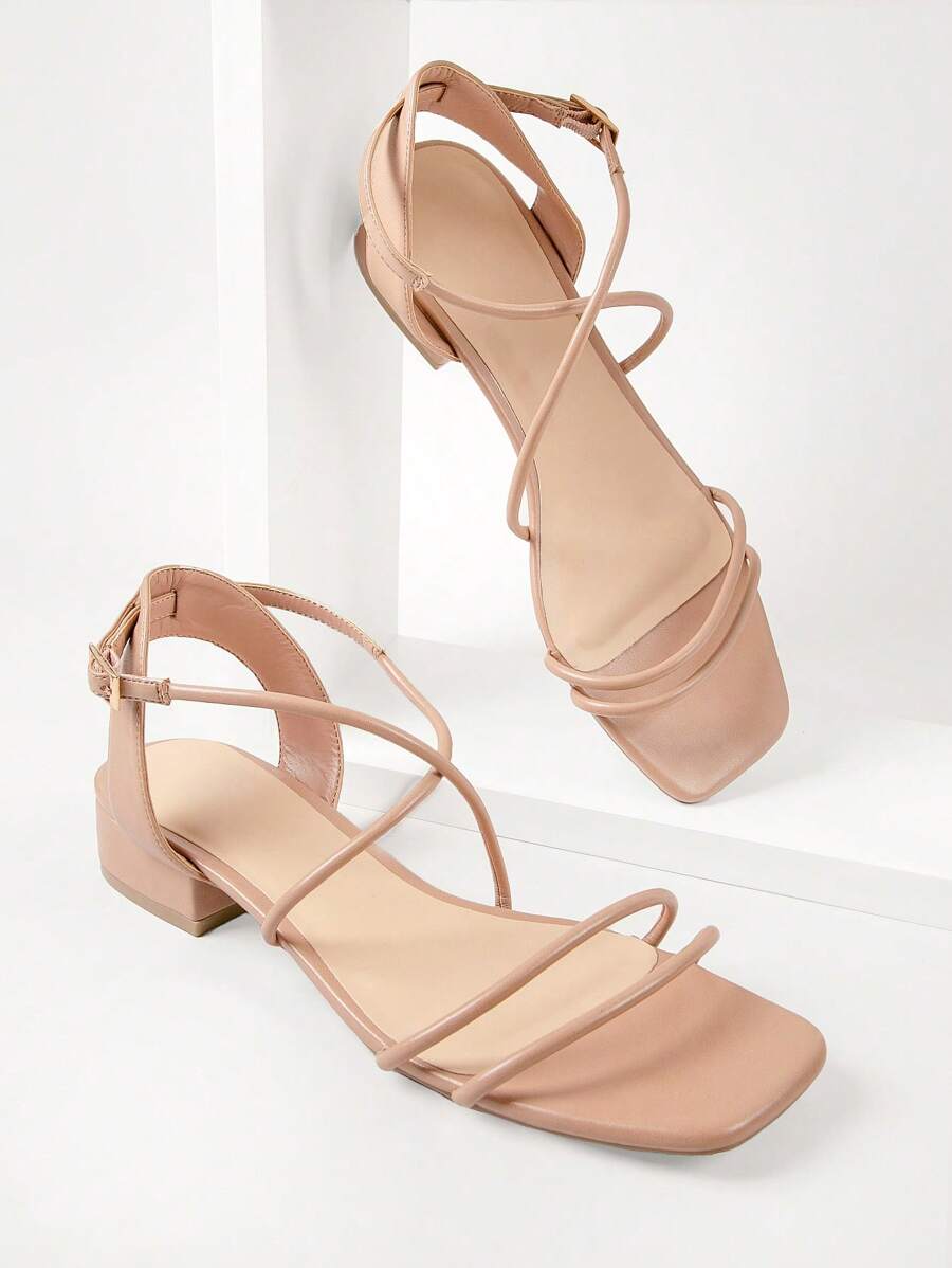 SHUZIA Women Buckle Detail Ankle Strap Sandals, Elegant Outdoor Flat Sandals