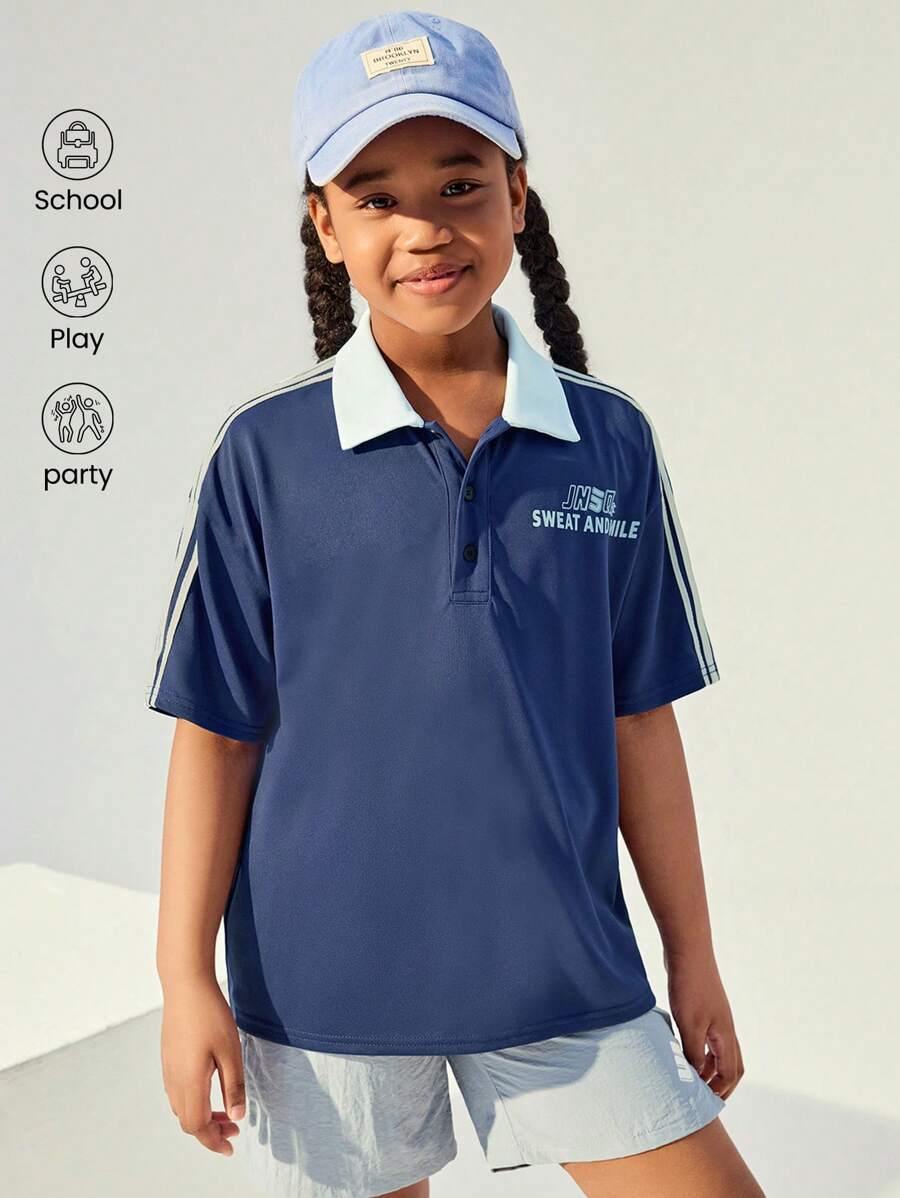 JNSQ T-shirt à manches courtes pour sports de plein air décontractés pour la rentrée scolaire, t-shirt de loisirs de sport de plein air à col rond pour enfants avec impression de numéros amusants