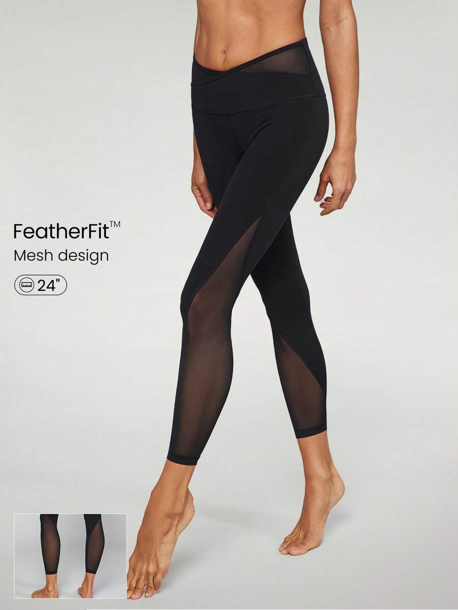 GLOWMODE 24" FeatherFit™- Crossover Mesh Leggings