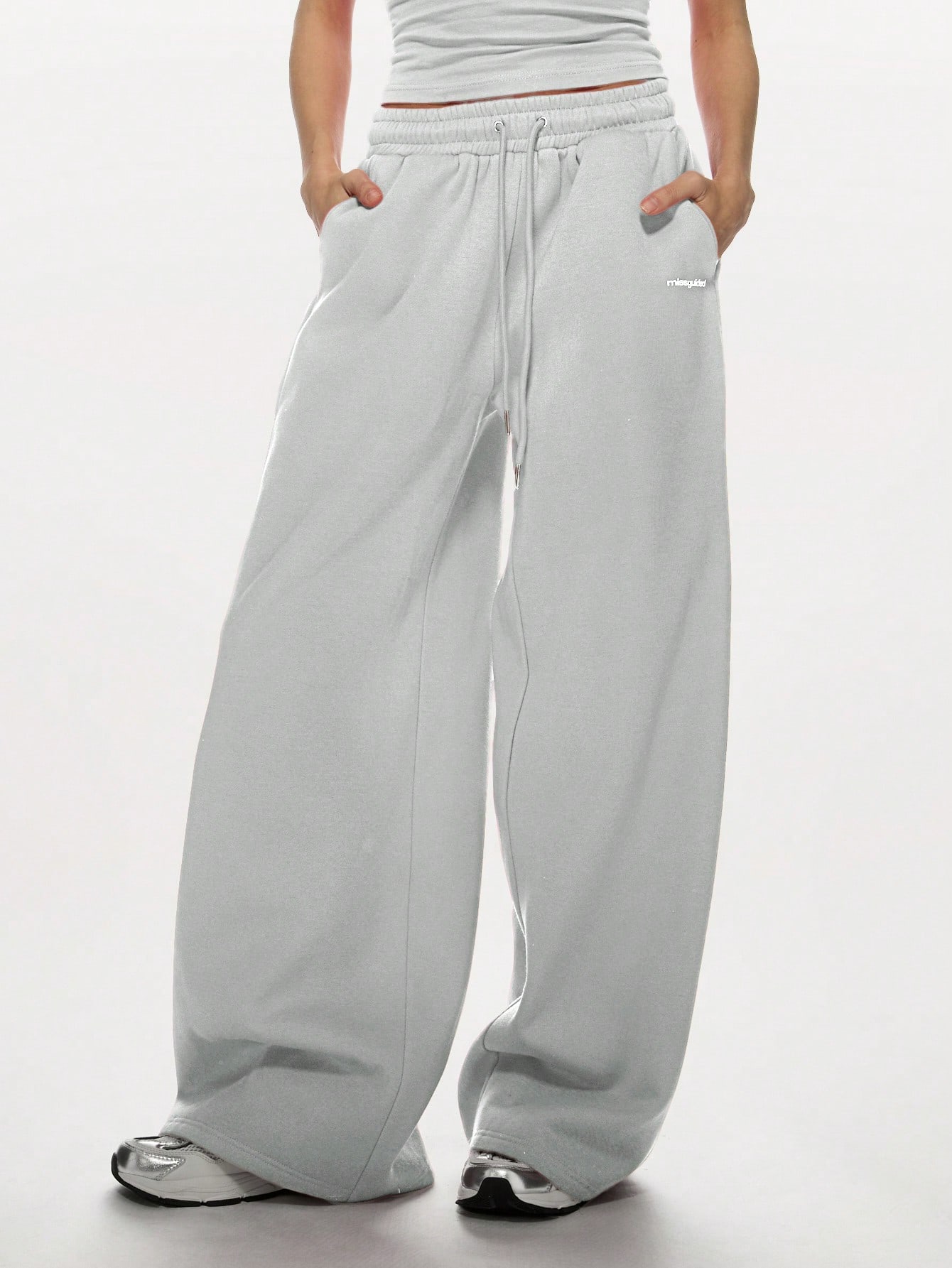 MISSGUIDED ハイウエスト ドローストリング ワイドレッグ