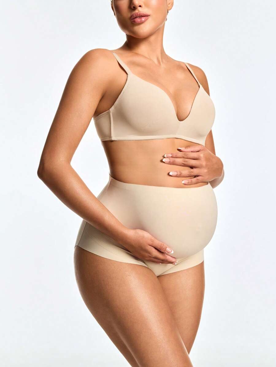 SHEIN Shape Pantalones cortos informales de cintura alta para maternidad