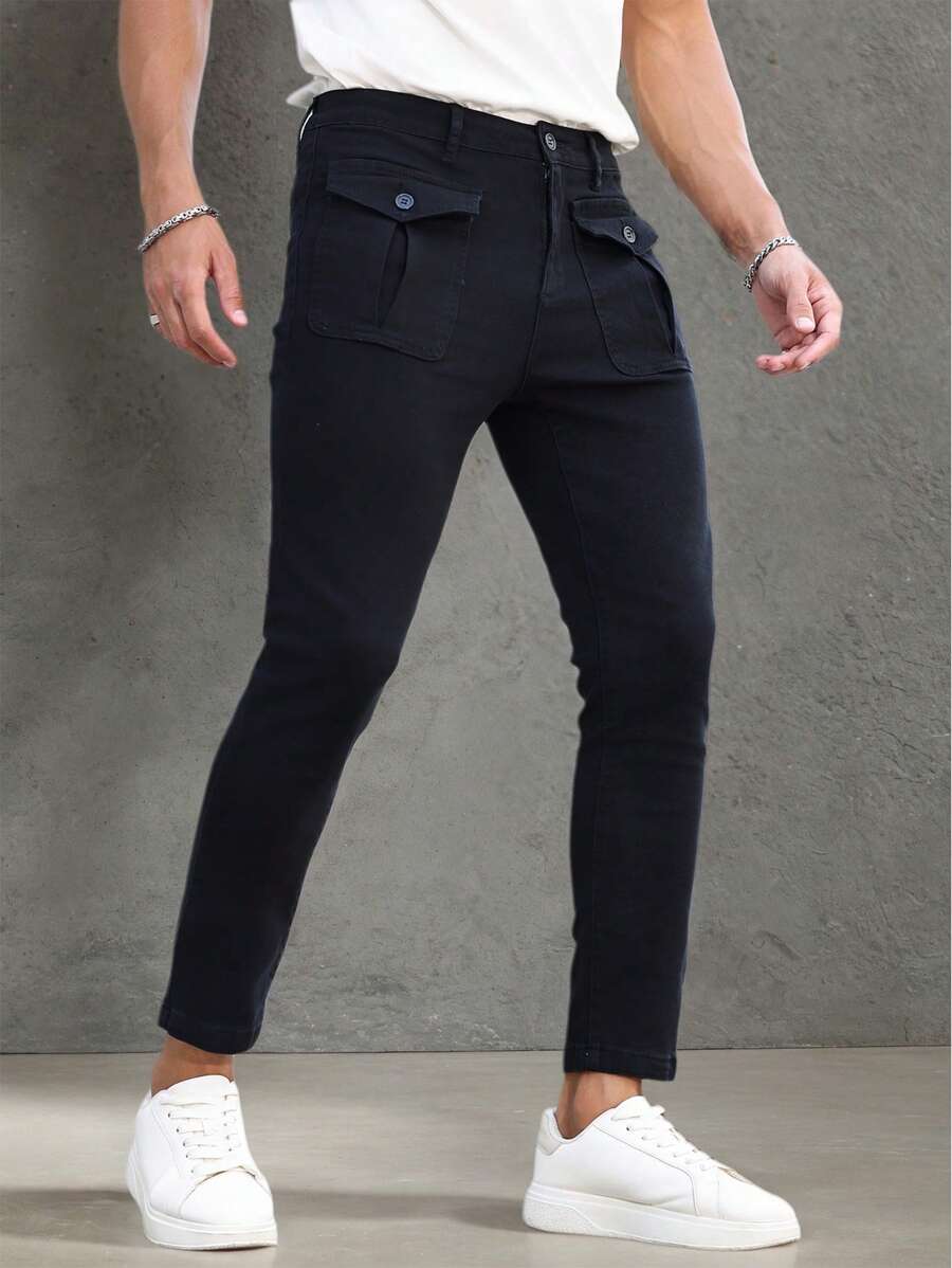 Manfinity Homme Men's Utility Pocket Skinny Casual Jeans