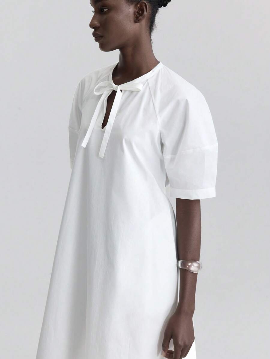 Ontre Abiti midi da donna alla moda per l'estate, abiti bianchi eleganti, abbigliamento da ufficio per insegnanti, abbigliamento da festival musicali