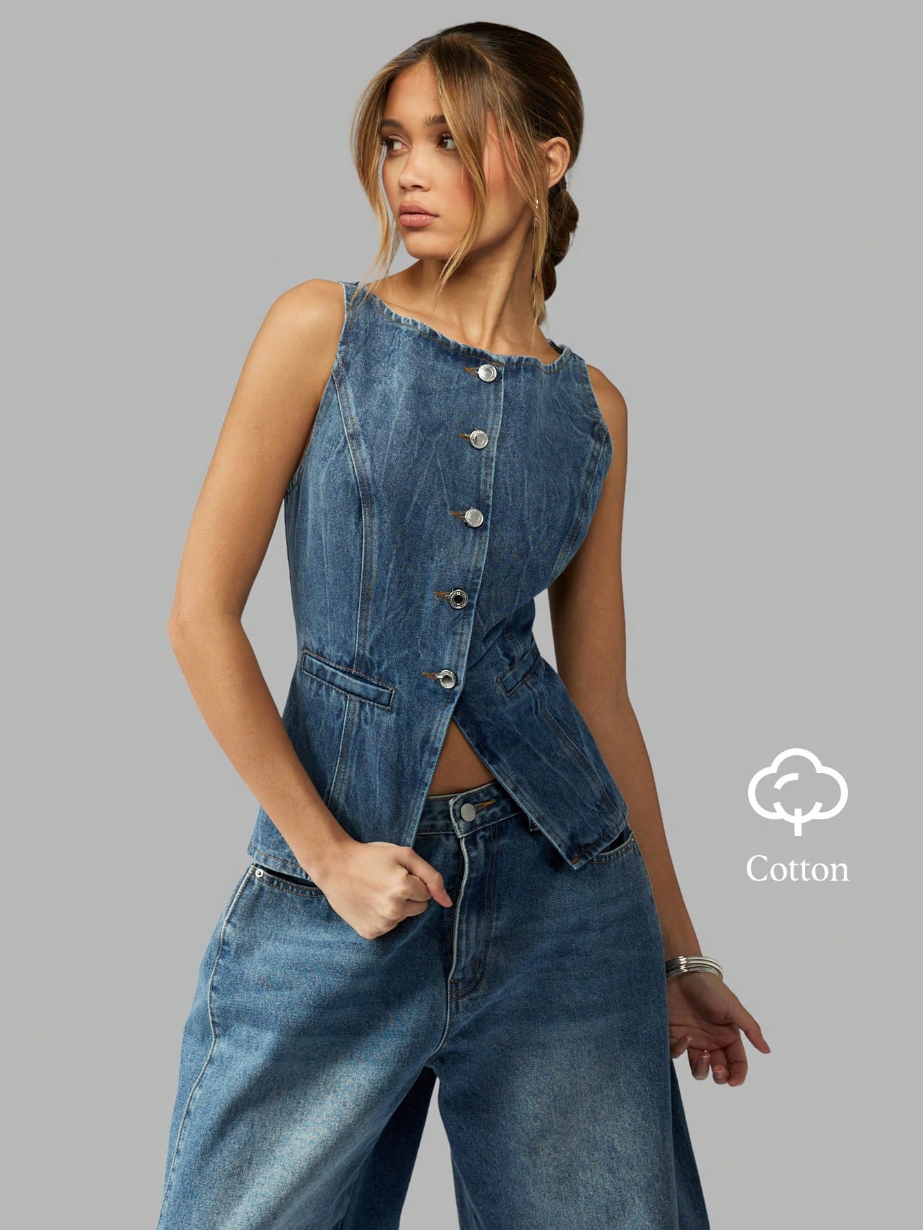 AMOMENTO/アモーメント DENIM VEST ベスト AM24SSW01VT（ベスト