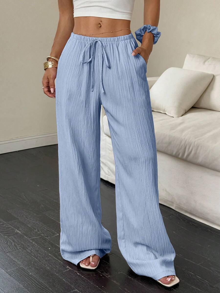Flirla 1 par de pantalones casuales de unicolor para mujer, apropiados para el verano