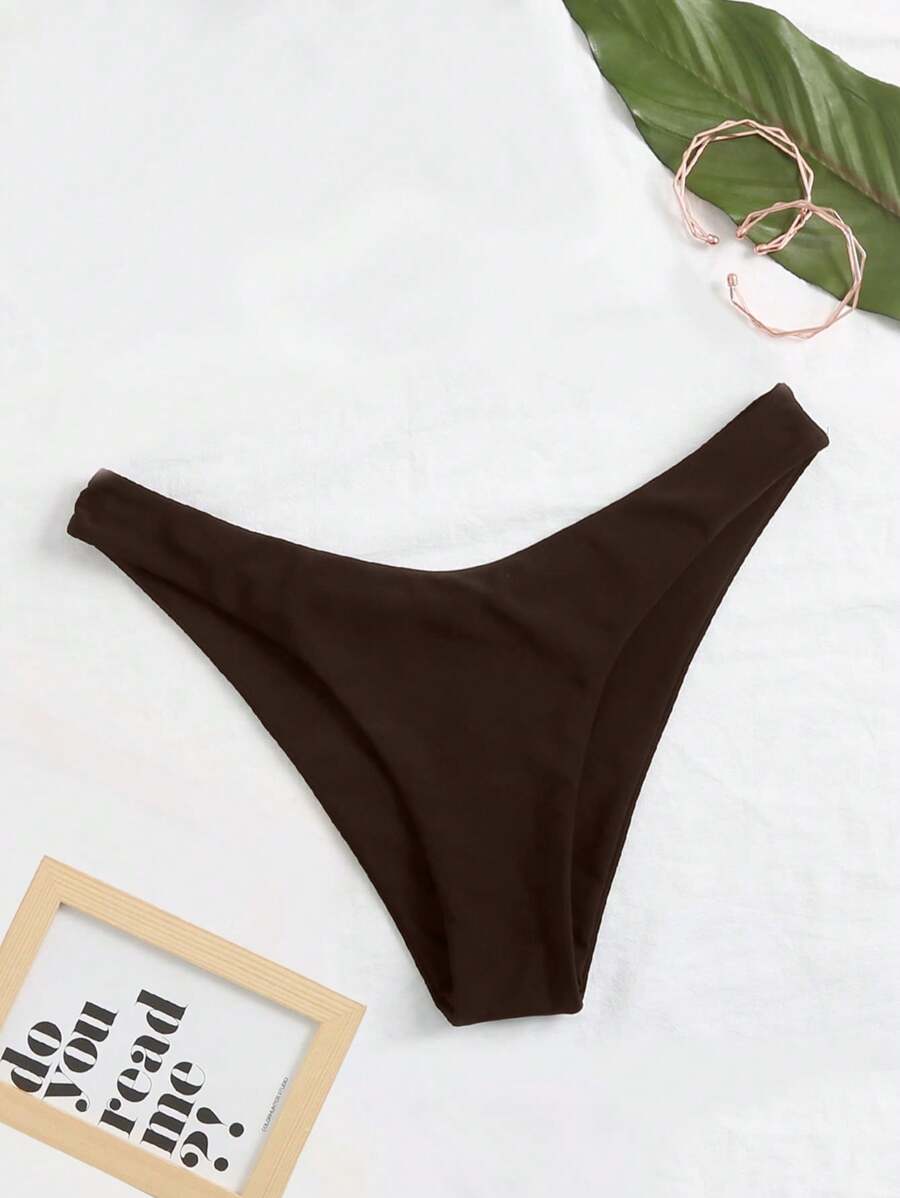 SHEIN Swim Slip bikini di colore unito da donna, costumi da bagno estivi