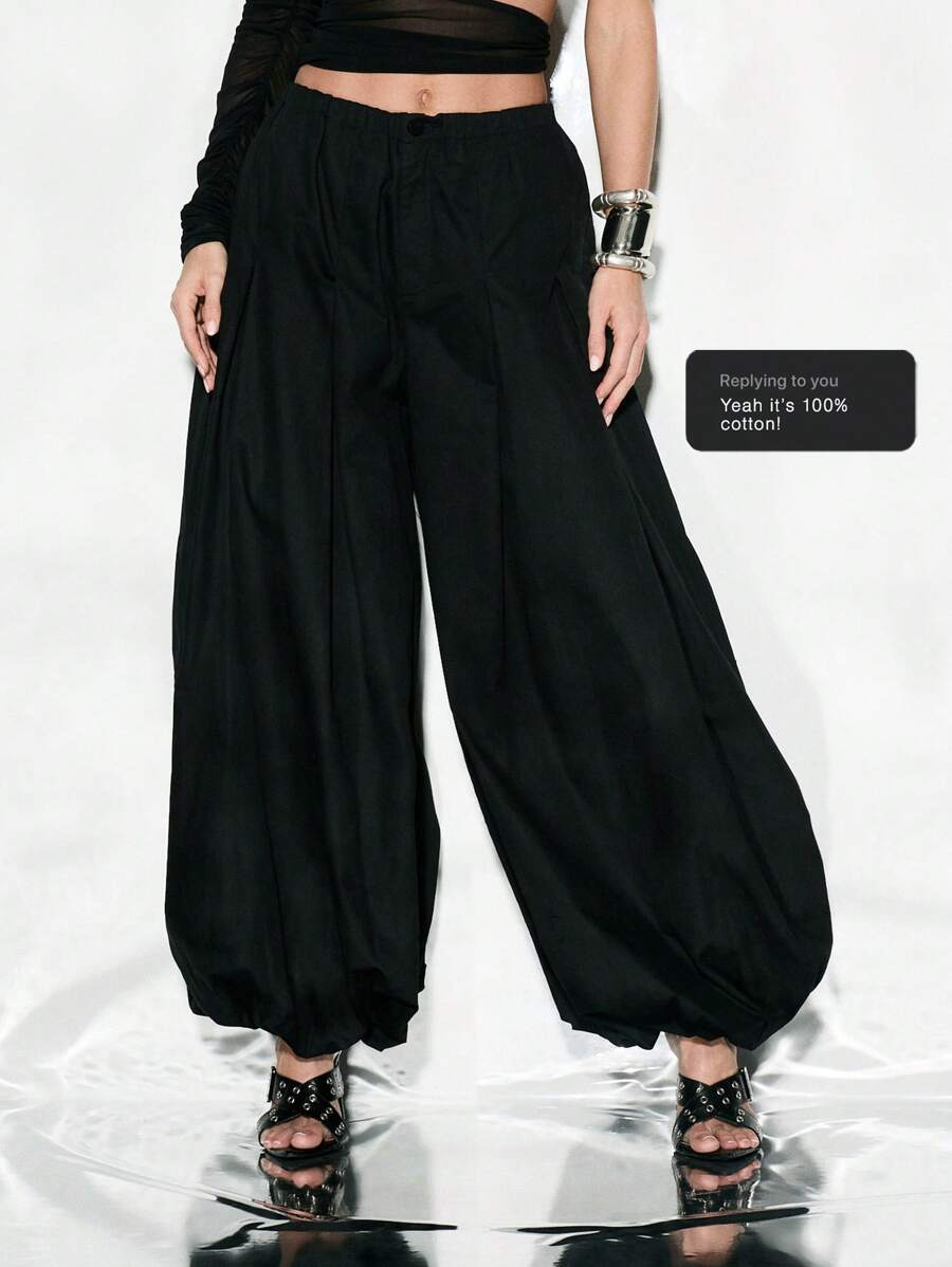 KIZN Comfortable Parachute Pants Wide Leg Balloon Trousers High Waist Harem Style Casual Festival Dance Street Fashion Loose Fit