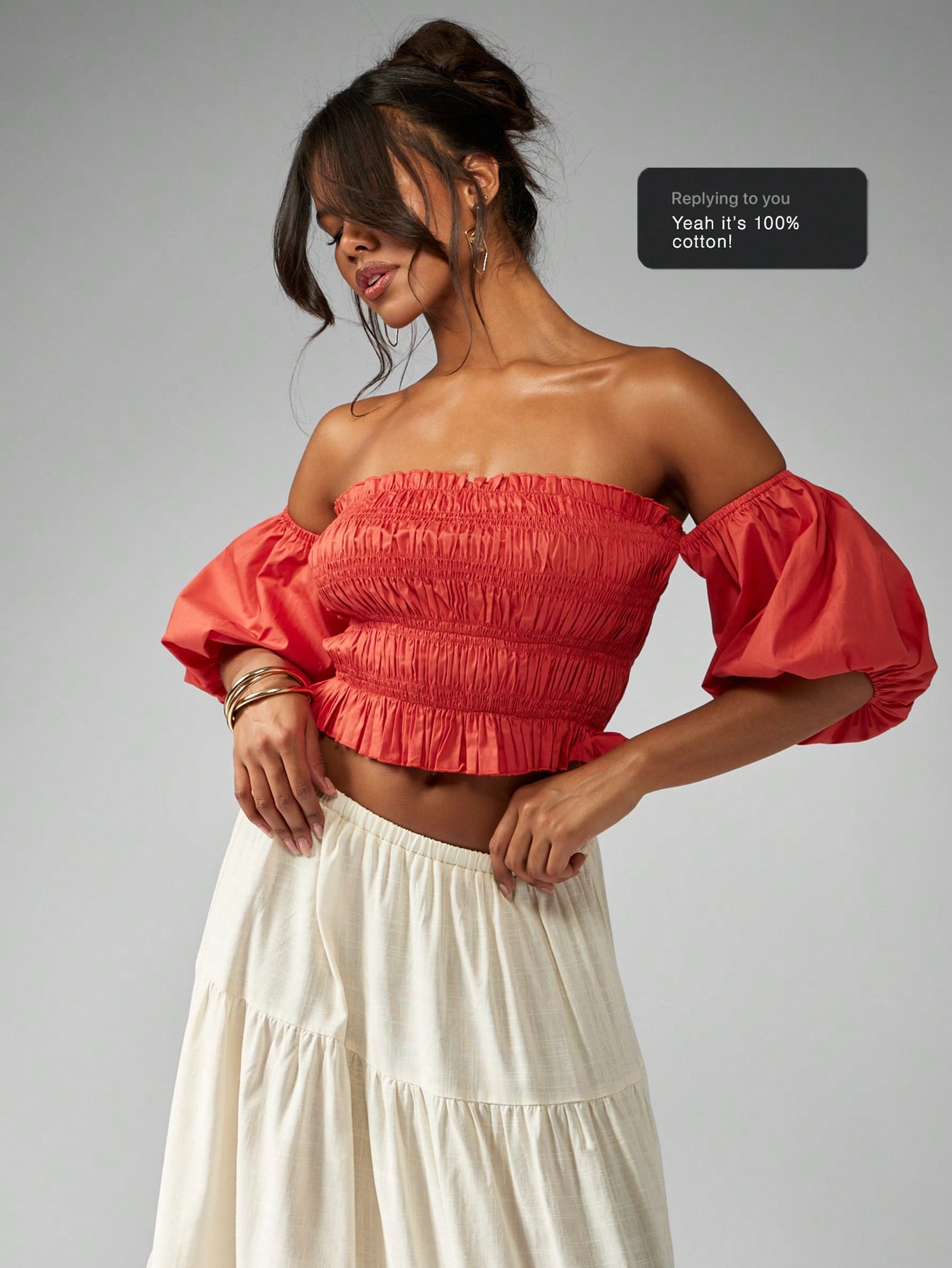 Threetimes Berry puff top トップス ive レイ着用 IVE | もごつ