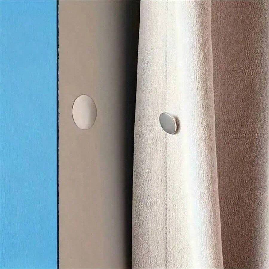 SHEIN 4/12/32 Stücke moderner Metall-Magnethaken, geeignet für Vorhangsets, einfach zu installierende magnetische Wandhalterung, verwendbar für Duschvorhänge, Nahtversiegelung, Wand- und Türaufkleber. Geschenke zum Geburtstag oder Abschluss