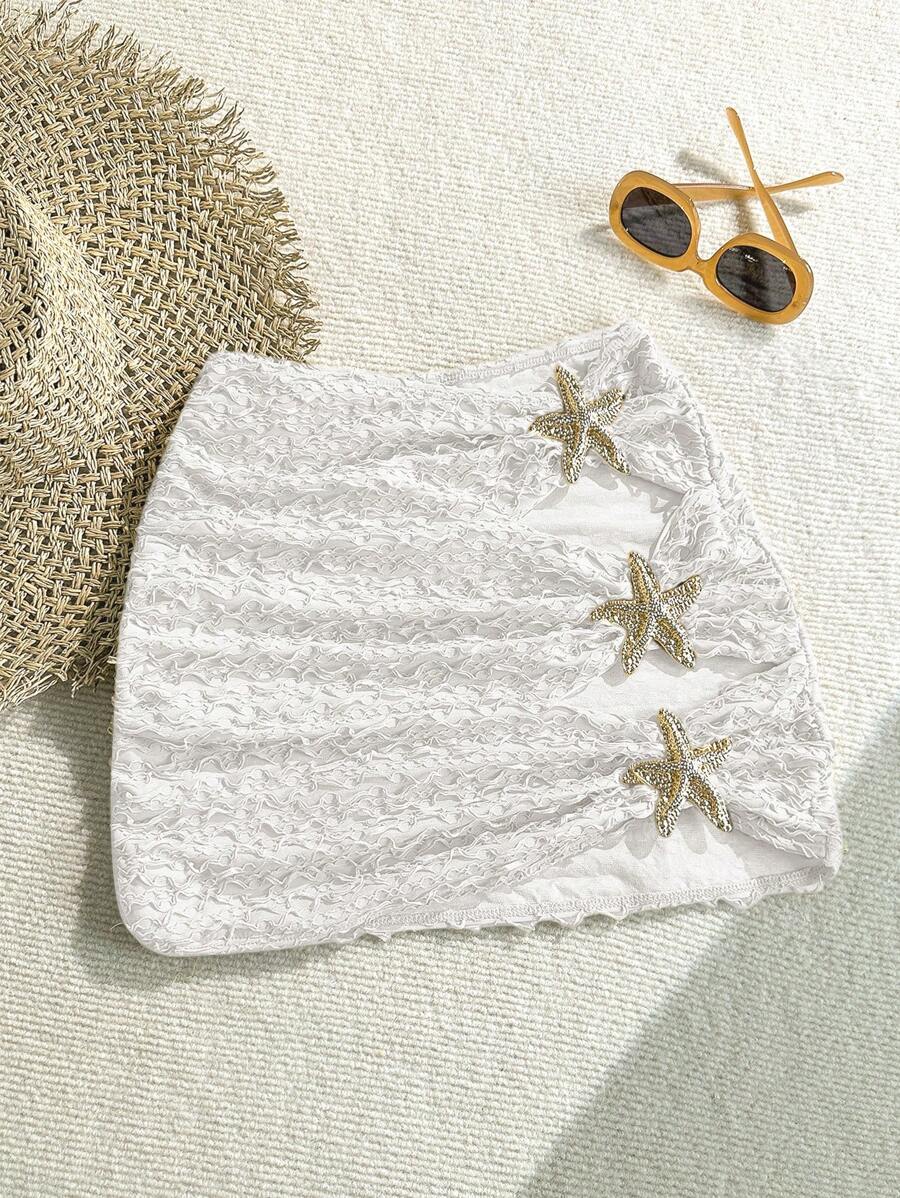 Soleia Women's Starfish Decor Bikini Bottom Swimwear Skirt For Summer Beach