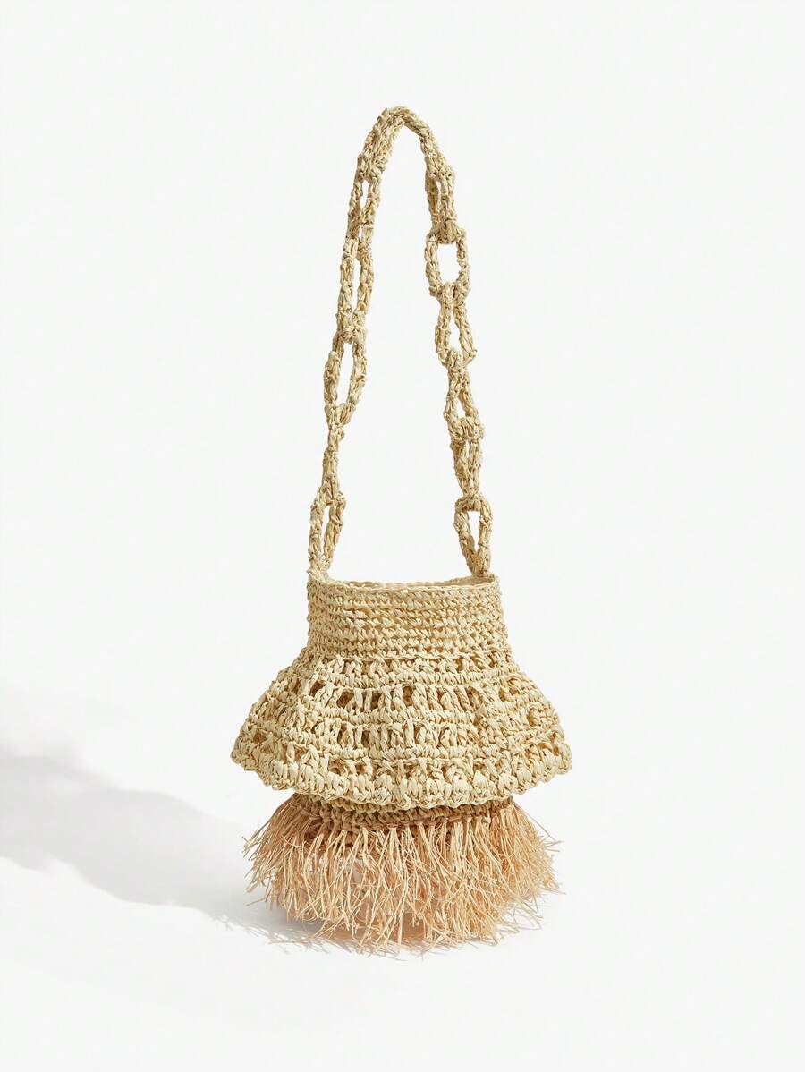 SHEIN SXY Bolsa tiracolo feminina estilo Boho Woven