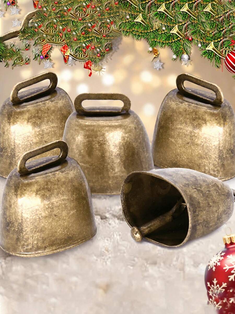 SHEIN Campanas de vacas, caballos y ovejas de estilo vintage, campanas de latón pequeñas y ruidosas, campanas de vaca para Navidad, campanas colgantes, campanas de jardín DIY para Navidad, Acción de Gracias, cumpleaños, aniversario y otros mejores regalos para cumpleaños y graduación