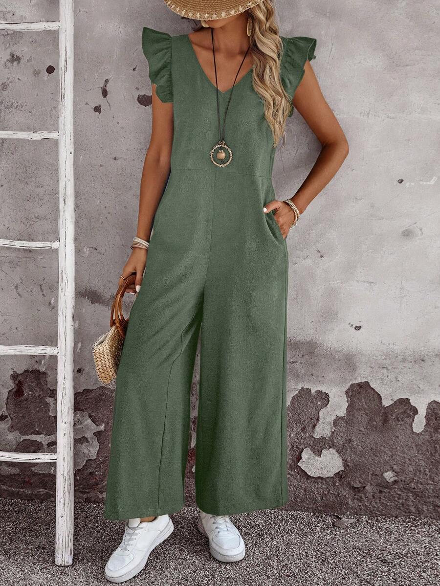 EMERY ROSE Tuta corta a maniche corte ampia, completo estivo da donna, outfit da vacanza per donna