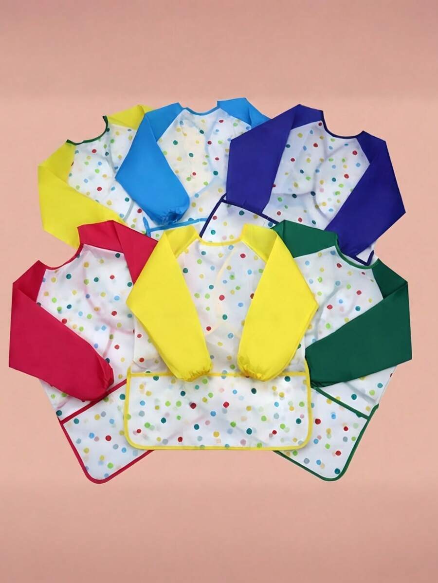 Multicolor Artist Grade Reverse Painting Apron Long Sleeve Waterproof Art Smock Adjustable Straps Studio Painting Protective Gear Stain Resistant Fabric Crafting Apparel Art Class Essentials