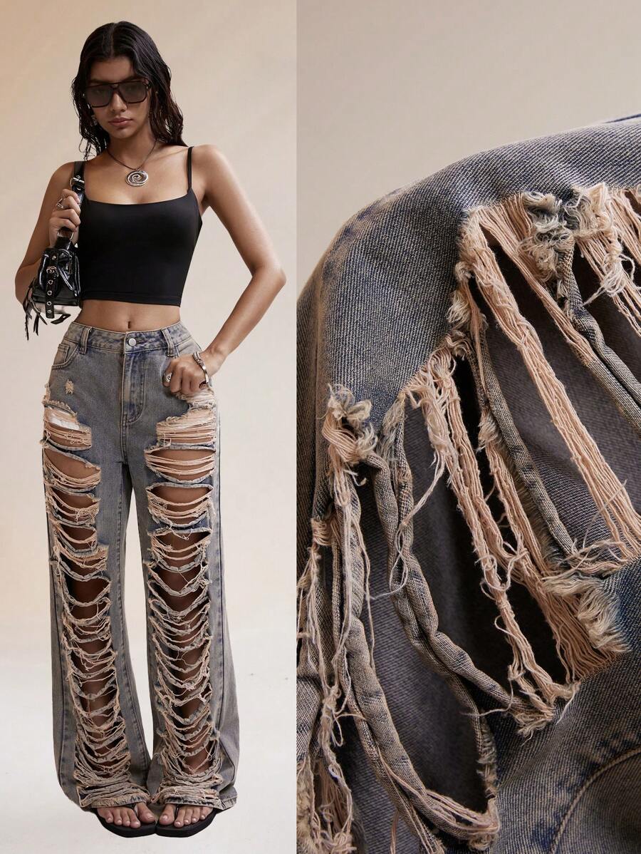 Easelle Jeans slavati e consumati, di moda e adatti per l'estate