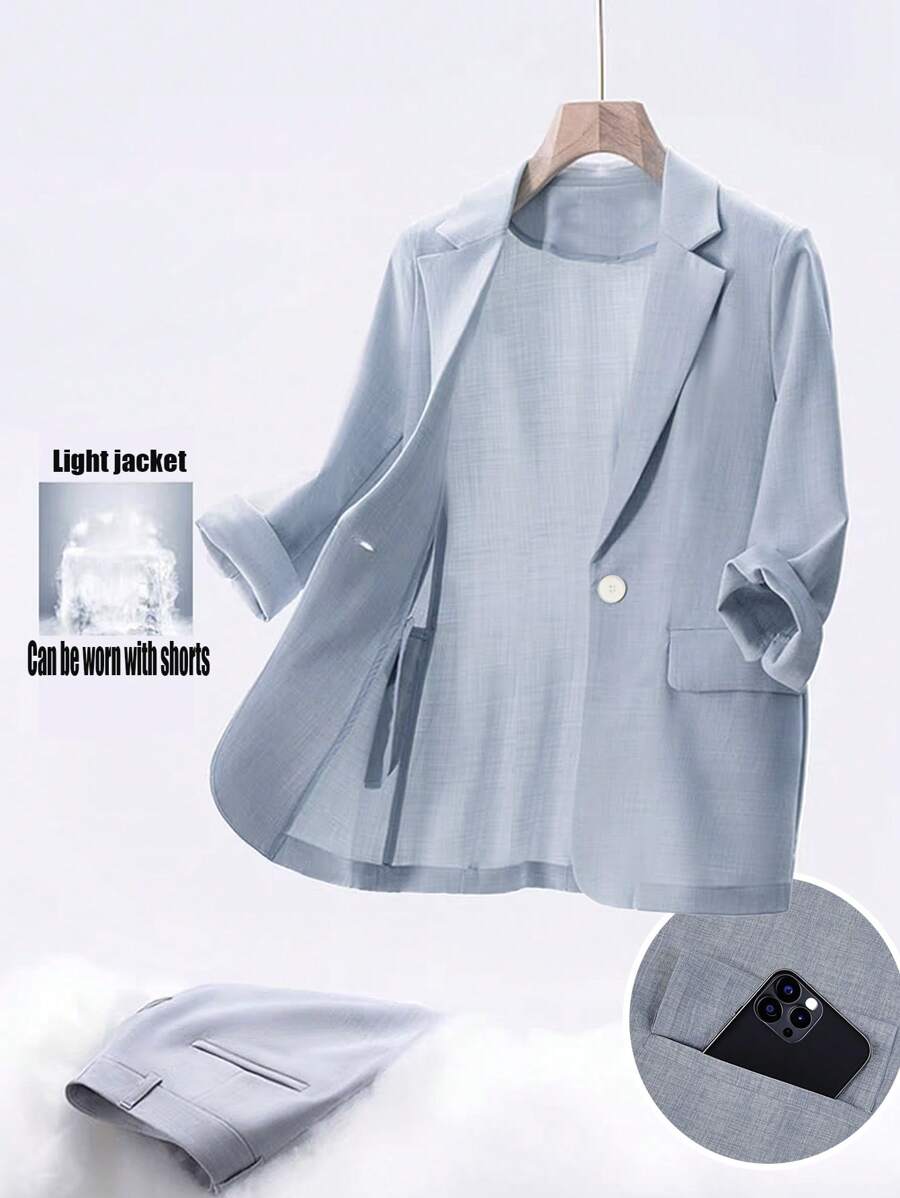 Franclia Women Suit Shorts Set, Lightweight High-Quality Professional Casual Blazer