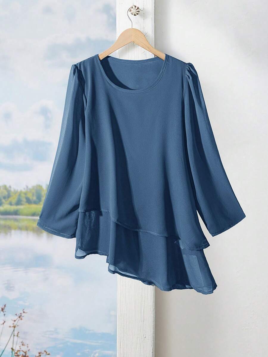 EMERY ROSE Women's Casual Long Sleeve Shirt, Simple And Fashionable For Everyday Wear, Autumn