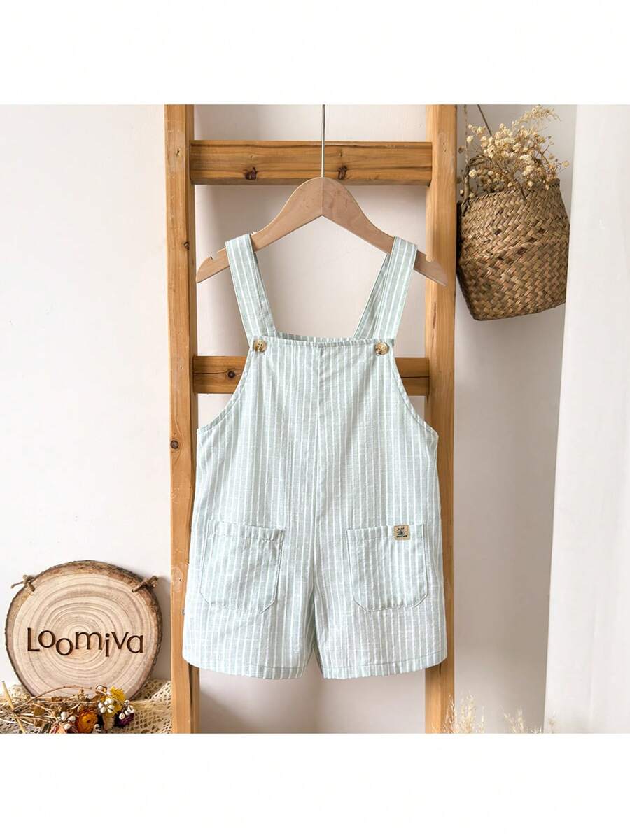 Loomiva Young Boys Casual Outing Collegiate Striped Jumpsuit, Comfortable & Versatile