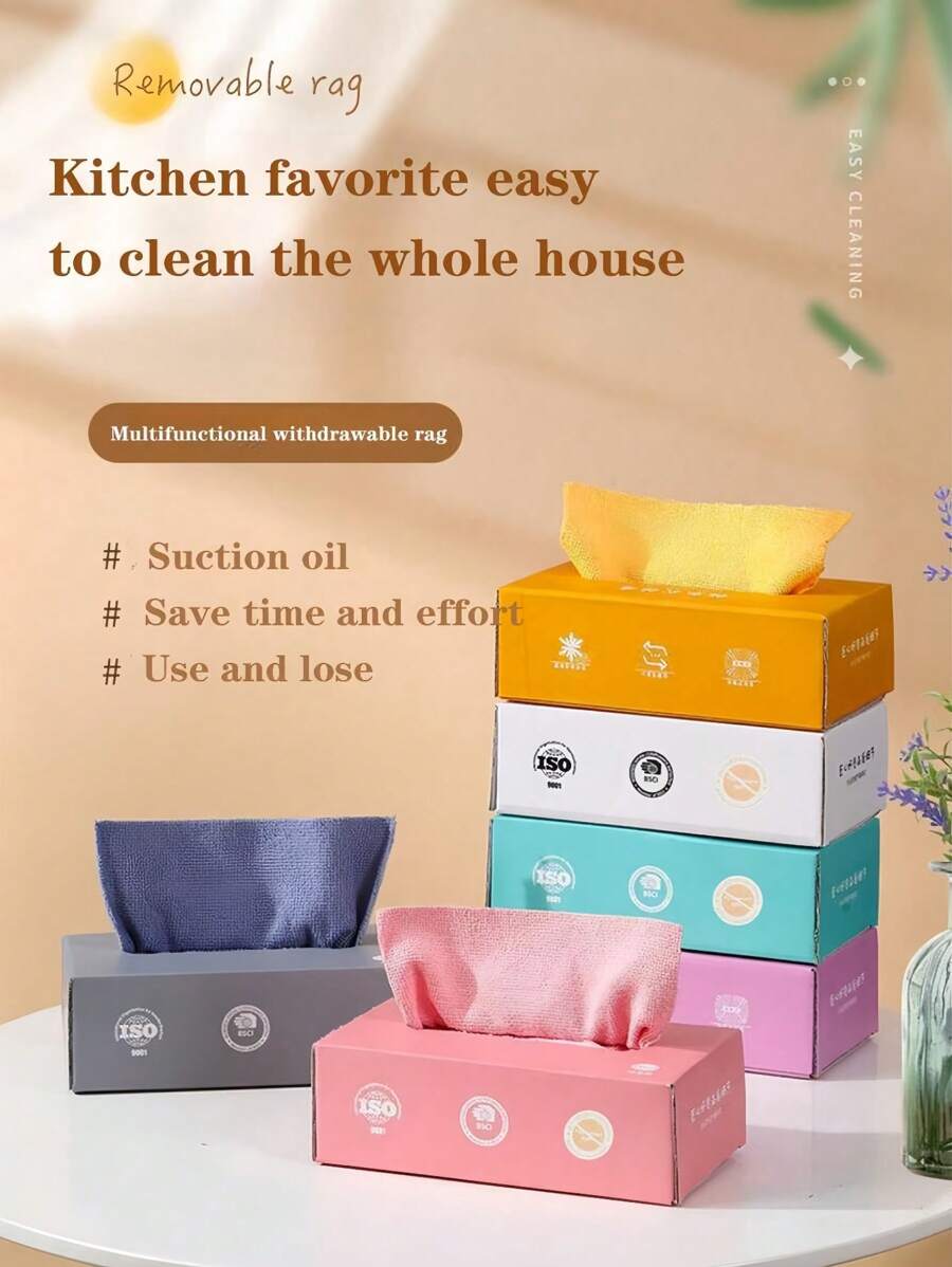 20pcs Dish Towels, 1 Box Of 20 Pieces, Hair Free, Oil Free Reusable Slouchy Rag, Wipe The Table, Clean The Bedroom, Kitchen, Super Fiber Kitchen Dish Cloth