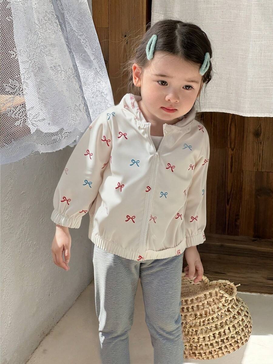 SHEIN Baby Girl/Toddler 0-3 Years Lightweight Casual Hooded Jacket, Spring/Summer