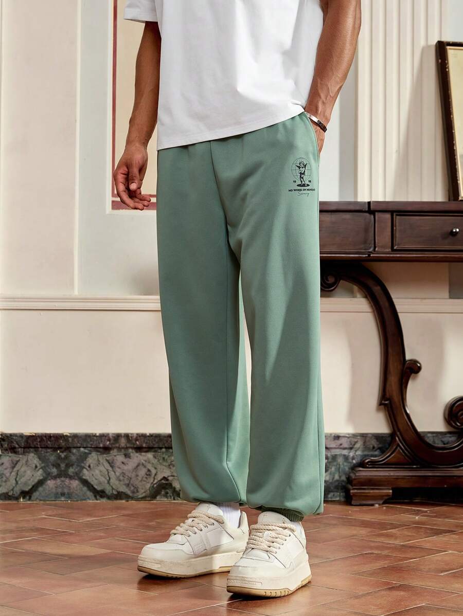 SWAVVY Pantalones rectos casuales elásticos de punto para hombre, de uso versátil diario