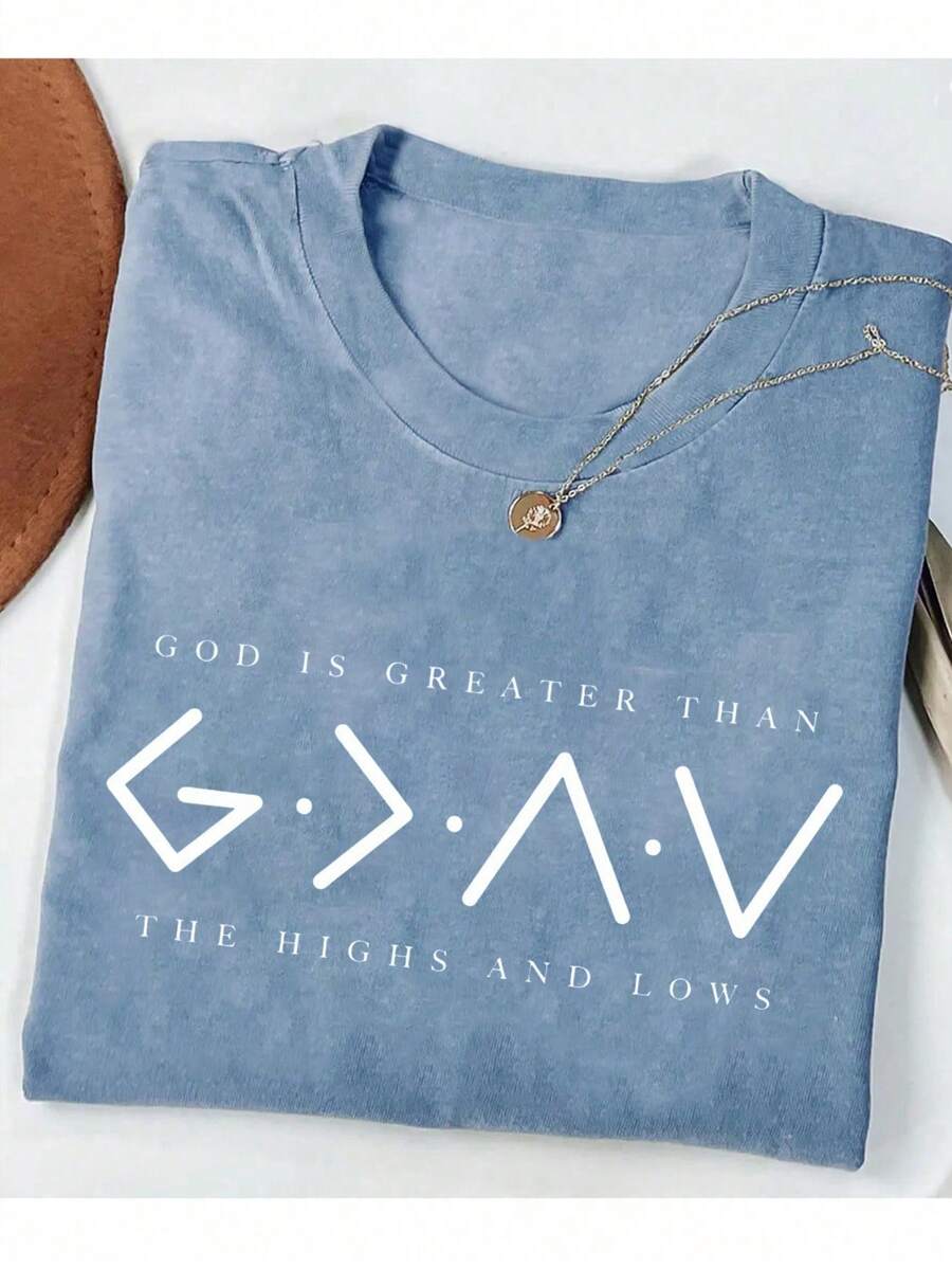 Calvaya Maglietta casual da donna oversize a maniche corte con stampa di slogan