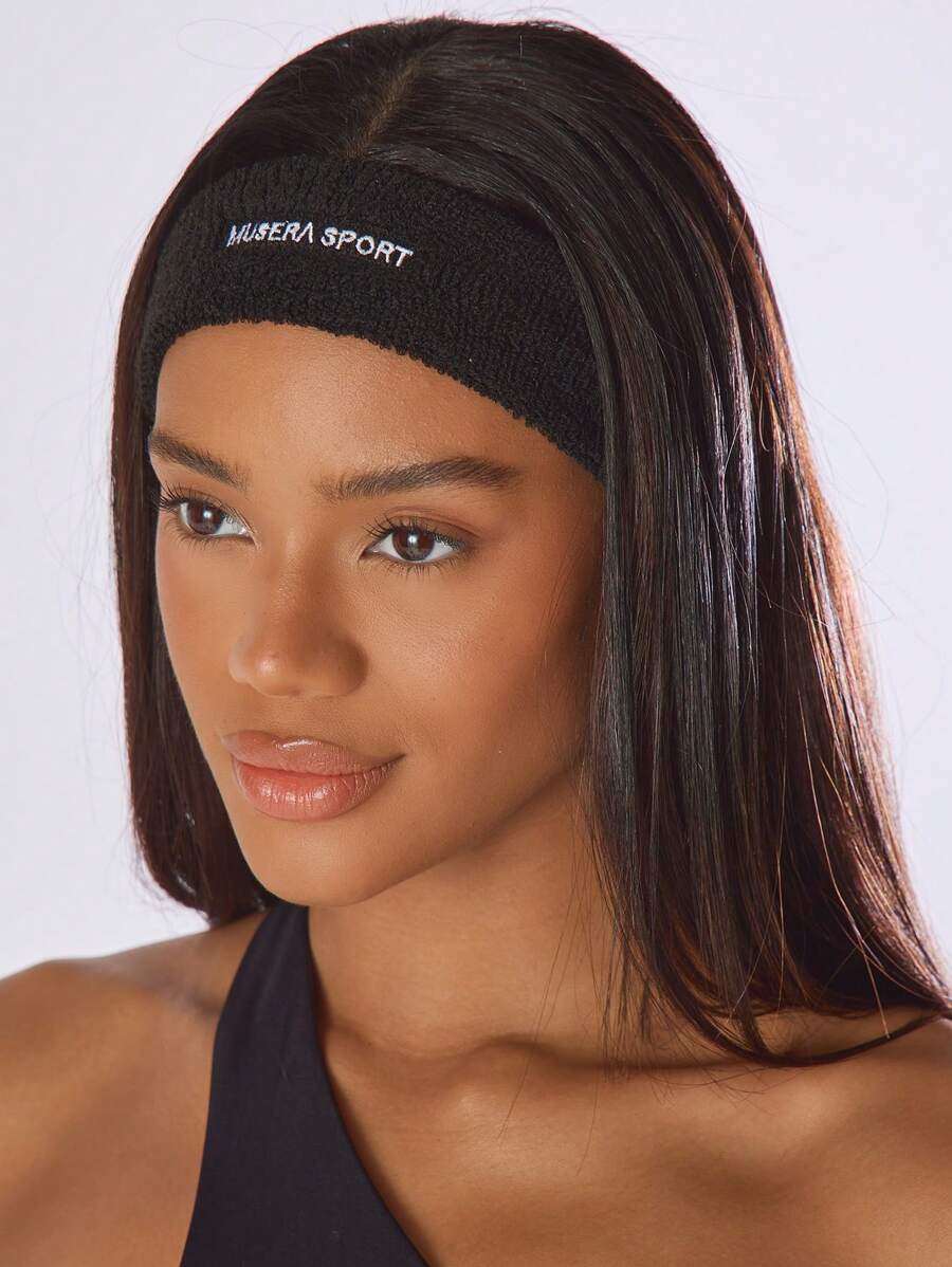 Musera Sport Musera Sport Logo Print Towelling Headband Gym Active Workout Summer, Padel, Tennis, Pickleball