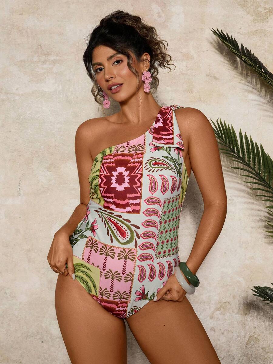 Travachic Plus Size Tropical Print One-Piece Swimsuit, Vacation Beach Style Beach Outfits For Woman Swim Suit Plus Size Plus Size Bikini Tummy Control Swimsuit Push Up Bathing Suit One Piece Swimsuit Red White And Blue Summer Outfits For Women Vacation 4th Of July Country Concert Outfit Boho Vacation Outfits Teacher Outfits For Women Country Outfits Women Beach Clothes Club European Summer