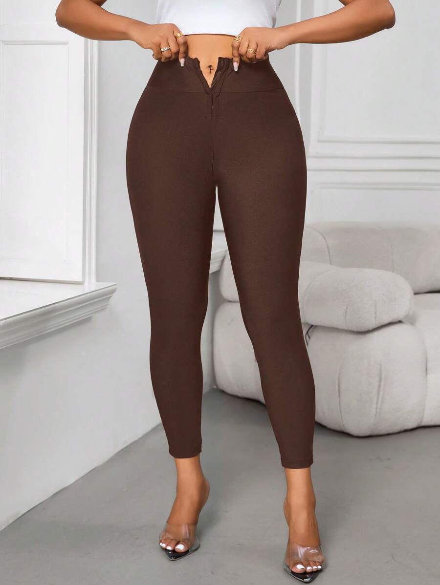 SHEIN Lady Leggings para mujer con diseño de respiradero en la cintura