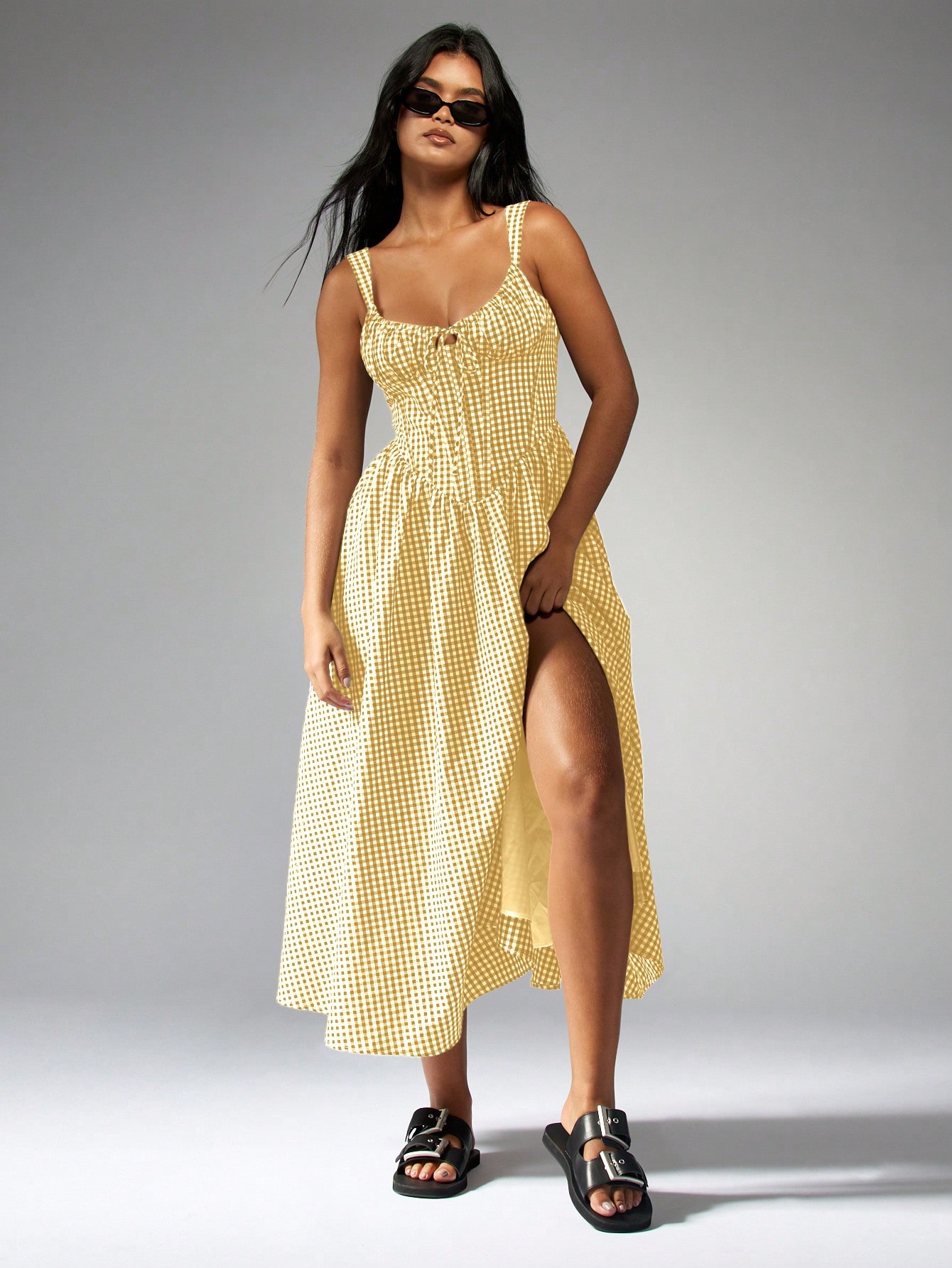 パメオポーズ Skewed Checks Cami Dress セール】Skewed Checks Cami Dress（ワンピース）｜PAMEO POSE