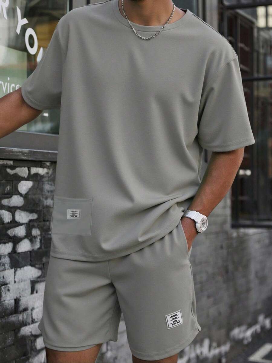 Set de camisetas de manga corta de ajuste holgado de color liso minimalista para niños preadolescentes, estilo colegial informal, cómodo y versátil, tela suave, adecuado para uso diario, escuela, salidas, deportes al aire libre, primavera/verano